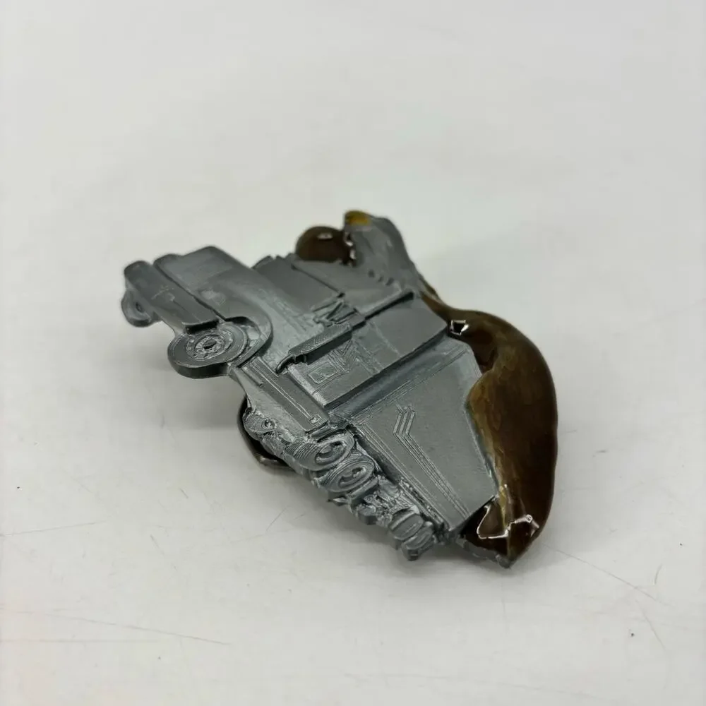 Semi Truck Trucker Belt Buckle Flying Enamel Eagle Pewter Streetwear